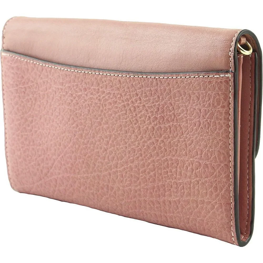 Coach Leather Chain Crossbody Melon/Gold Wristlet Clutch Handbag F31620 NWT